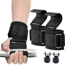 1 Pair Lifting Hook Grip Handle With Wrist Wrap, Gym Barbell Wrist Strap, Weightlifting Hook, Pull-Up Power Grip Gloves, Anti-Slip Strength Training Hook, Premium - Multicolor - View 2