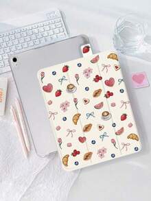 蝴蝶结蝴蝶结水果图案极简平底手机壳 - 米色 - 查看 3