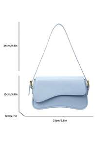 Bolso de hombro versátil para mujer, adecuado para el uso diario, viajes, compras y paseos - Celeste - Ver 6