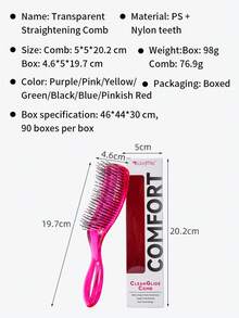 WANMEI 1 lược chải tóc chống tĩnh điện cho nữ, lược uốn tóc chống tĩnh điện chất lượng cao, lược massage da đầu, lược chải tóc mềm mại chống xơ rối cầm tay, dụng cụ tạo kiểu tóc làm quà tặng - Nhiều màu - Xem 9
