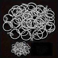 10/20/50/60Pcs Metal Blank Keyring Stamped Keychain Split Ring Keyfob Key Holder Rings Women Men DIY Key Chains Key Ring Accessories - Keychain - View 11
