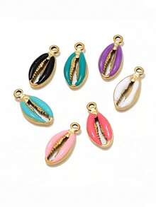 10个/20个/50个/100个随机混合3D珐琅贝壳吊坠配件，DIY项链手链耳环手工小饰品配件 - 鉗子 - 查看 2