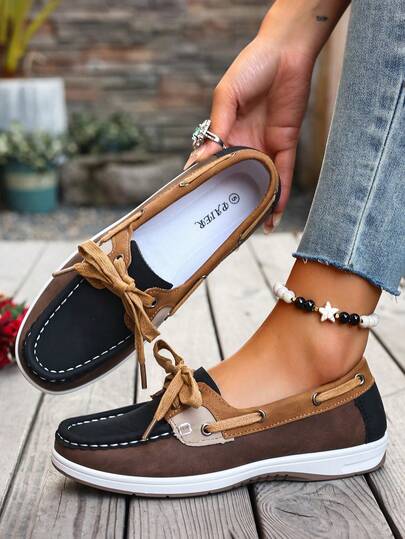 2026 Nuevos tenis casuales de moda con cordones y punta redonda, versátiles y aptos para todas las estaciones