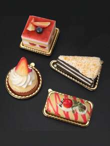 30 khay bánh/tráng miệng bằng nhựa màu vàng - Đế bánh mousse mini tròn có viền kim loại, đĩa tráng miệng dùng một lần để trang trí bánh, làm bánh, đồ dùng cho đám cưới. - Nhiều màu - Xem 6