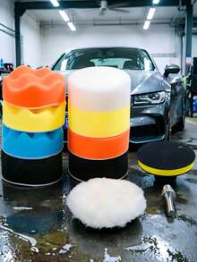 3/4 Pulgada Disco de esponja para cera y limpieza de automóviles, Juego de 11 almohadillas de pulido - A - Ver 7