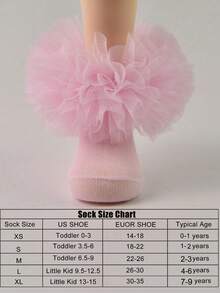 1双荷叶边泡泡公主风婴儿柔软袜子，适合幼儿女童 - 彩色 - 查看 5