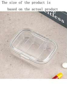 1pc Portable Weekly Pill Box, Waterproof Sealed Compact Pill Case For Medication Storage - Fyra-rutnät-vitt - Visa 8