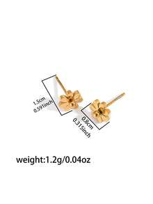 Bộ trang sức 3 món sang trọng mạ vàng hình hoa cúc, gồm dây chuyền, bông tai và mặt dây chuyền, thiết kế tối giản, đa năng bằng thép không gỉ mạ vàng 18K. - Vàng - Xem 8