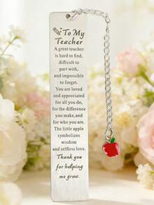 Teacher's Day Gift; Teacher Appreciation Gift; Teacher Gift For Women And Men; Teacher Bookmark; Best Teacher Gift; Teacher's Day Gift; Thank You Gift For Retiring Teacher; Teacher Christmas Birthday Gift. Slogan: Casual, Party, Cute, Street, Elegant, Zinc Alloy, Teacher's Day - Silver - View 8
