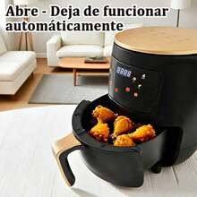 Freidora de Aire Inteligente Multifuncional de 1 pieza - Capacidad de 6L, Horneado de Alta Temperatura a 200°, Cesta de Freír Extraíble, Pantalla Digital y Temporizador, Cocina sin Grasa y sin Aceite, Adecuada para Pizza, Camarones, Bistec, Pollo Frito - Tipo de Enchufe A USA (110-127V) - Ver 5