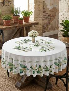 1 件装优雅印花桌布，耐用涤纶材质，镂空包边，防污、防水、可水洗、防皱，适用于各种场合，例如复活节早午餐、母亲节下午茶、露台聚会，是餐桌、厨房、婚礼装饰和复古装饰的必备家居装饰品。 - 彩色 - 查看 3