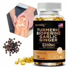 Turmeric Alkaloid Capsules, Suitable For Both Men And Women, Support Joint And Digestive Health. Each Serving Contains 2360 Mg Of Curcumin And Is Fortified With Black Pepper, Garlic, And Ginger - 120 Capsules Per Serving. - 1瓶 - 查看 8