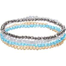 PATIKIL - Pulseras apilables bohemias con abalorio de vidrio,44314442 - azul real - Ver 1