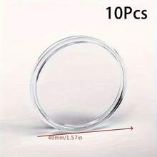 耐用透明硬币收藏盒，密封防潮防氧化，高透明度塑料硬币保护盒，月牙形开口设计，方便取用 - 透明色 - 查看 21