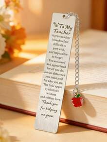 Teacher's Day Gift; Teacher Appreciation Gift; Teacher Gift For Women And Men; Teacher Bookmark; Best Teacher Gift; Teacher's Day Gift; Thank You Gift For Retiring Teacher; Teacher Christmas Birthday Gift. Slogan: Casual, Party, Cute, Street, Elegant, Zinc Alloy, Teacher's Day - Silver - View 7