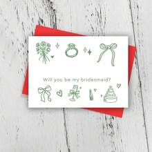 Bạn có muốn làm phù dâu của tôi không? Thiệp mời phù dâu, nơ cài tóc, thiệp mời phù dâu, quà tặng phù dâu, thiệp quà tặng cho tiệc cưới - 1PC - Xem 8