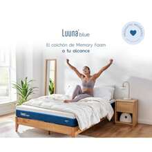 Luuna Blue Colchón Individual Colchón Memory Foam 24cm de Altura Firmeza Media Colchones en Caja 3 Capas de Espuma de Alta Densidad Colchón Fresco - Rey Azul - Ver 4