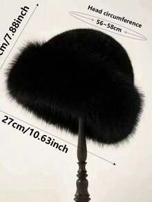 1 Piece New Release Women's Winter Furry Hat, Thick Solid Color Wool Cap, Mongolian European Fashion Autumn - 白色 - 查看 7