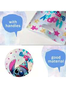 asmodee Lilo And Stitch Cartoon Character Stitch Pattern Party Gift Bags, Suitable For Cookies, Candies, Stitch Themed Birthday Parties, Holiday Supplies Paper Bags, Gift Bags For Various Themed Parties - A - View 9