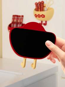 1pc Cartoon Kitchen Fridge Storage Organizer Rack With Hooks - Multicolor - View 3