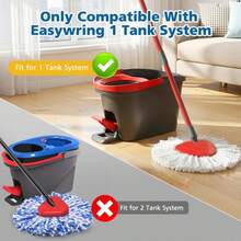 Spin Mop Replacement Head Spin Mop Refills Compatible With O Ceda EasyWring 1-Tank System, 2 Microfiber Spin Mop Head, 1 Triangle Mop Base Head And 4-Section Iron Mop Handle 30-58in For 1 Tank System - ColorA - 查看 2