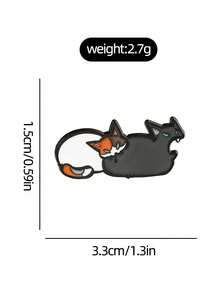 1pc Cute Cartoon Animal Brooch, Adorable 2 Cats Metal Badge Decoration For Student Uniform, Backpack - Multicolor - View 6