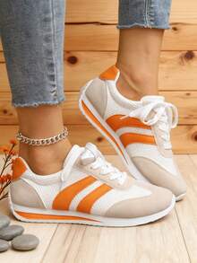 FZY 2025 New Style Women's Casual Sports Shoes, Women's Flat Sandals - Men's Sports Shoes - Women's Home Slippers - Women's Flat Sandals - Lightweight And Versatile Fashionable Sports Shoes - Suitable For All Seasons, With Anti-Slip Rubber Outsoles, Shock-Absorbing Midsoles And Moisture-Wicking Linings. Lightweight Women's Running Sports Shoes - Breathable Cushioned Heels - Women's Yoga Sports Shoes - Waist Support And Anti-Slip Materials, Suitable For Studio Training And Daily Wear - Adjustable Laced Women's Shoes, Fashionable And Multi-Functional Women's Sports Shoes, White Sports Shoes, Christmas Shoes, An Excellent Decoration And Gift For Christmas. - 橘色 - 查看 1