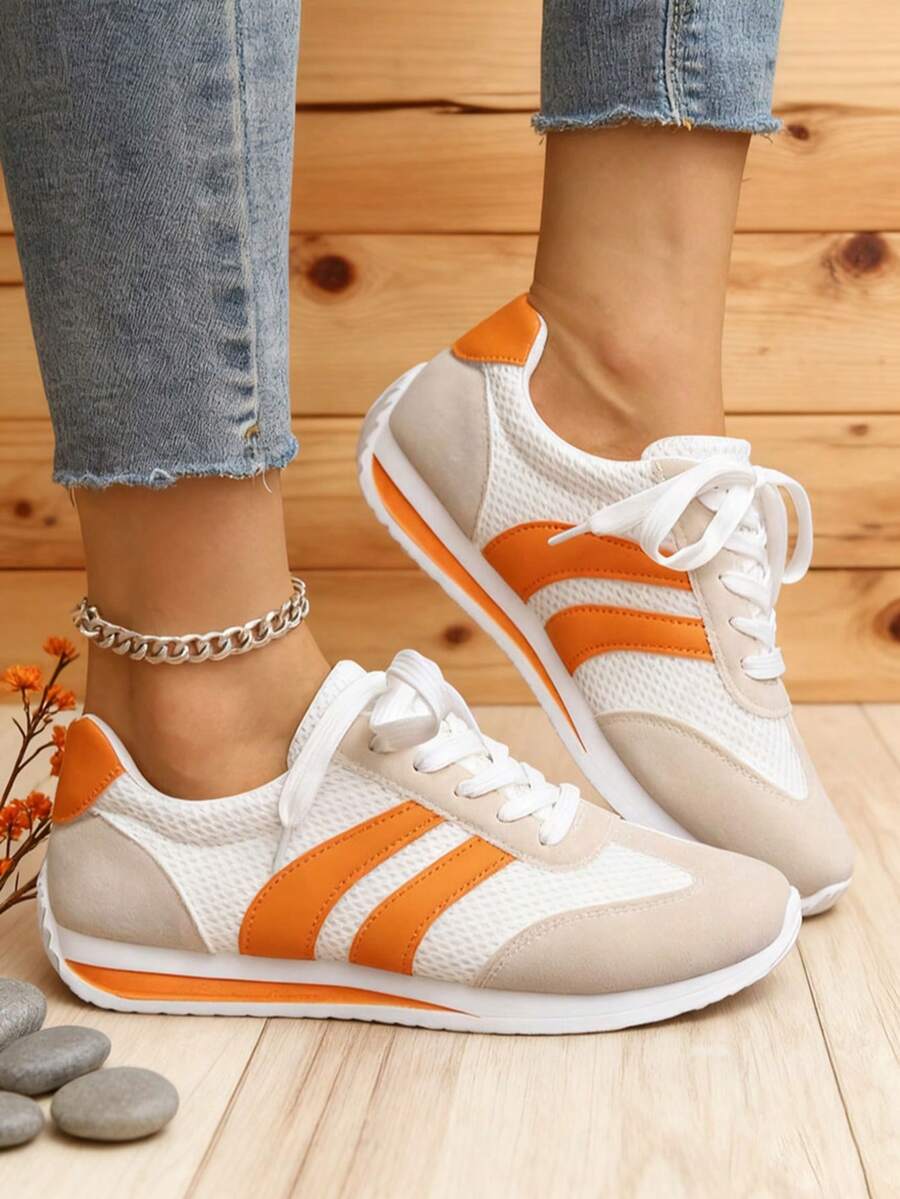 FZY 2025 New Style Women's Casual Sports Shoes, Women's Flat Sandals - Men's Sports Shoes - Women's Home Slippers - Women's Flat Sandals - Lightweight And Versatile Fashionable Sports Shoes - Suitable For All Seasons, With Anti-Slip Rubber Outsoles, Shock-Absorbing Midsoles And Moisture-Wicking Linings. Lightweight Women's Running Sports Shoes - Breathable Cushioned Heels - Women's Yoga Sports Shoes - Waist Support And Anti-Slip Materials, Suitable For Studio Training And Daily Wear - Adjustable Laced Women's Shoes, Fashionable And Multi-Functional Women's Sports Shoes, White Sports Shoes, Christmas Shoes, An Excellent Decoration And Gift For Christmas. - 橘色 - 查看 1