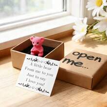 Hộp quà hình gấu dễ thương | Thích hợp cho các dịp lễ, sinh nhật, quà lưu niệm đám cưới, bao gồm thiệp hình trái tim và thiết kế hoạt hình. - Nhiều màu - Xem 2