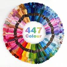 LAMYA Set Benang Sulam Warna Tetap Premium Modis Benang Sulam Silang Pelangi Berkualitas Tinggi 6 Lapis Perlengkapan Jahit DIY Cocok Untuk Pemula 12-21-24-36-50-100-200-250-300-447 Warna - Benang sulam dalam berbagai warna - View 10