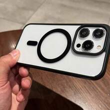 透明磁吸手机壳，兼容 16/15/14/13/12/11 Pro/Plus/Max/Mini/7/8/SE/16e/7P/X/XR/XsMax，防震保护套，也适用于 S25 Ultra/S24 Ultra/S23 FE/S22+/A05/A06/A36/A55/A16/A15/A56 - 黑色 - 查看 5