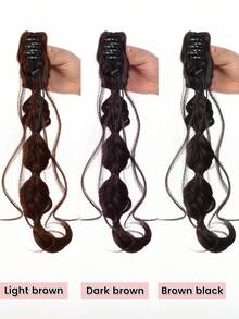 18 Inch Synthetic Braided Bubble Wig, Natural Fluffy Twist Braid Ponytail Hair Extensions For Girls - Multicolor - View 7