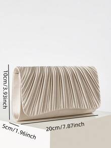 Chiếc túi xách đơn giản và thanh lịch mới này có thiết kế đơn giản và thời trang, kiểu dáng xếp ly màu mơ, phù hợp cho các bữa tiệc, đám cưới, tiệc sinh nhật, KTV và các dịp khác. Túi đeo vai, túi xách màu hồng, túi dự tiệc dành cho nữ. - Màu be - Xem 4