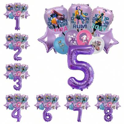 Ramo de fiesta de cumpleaños infantil de chica disco de música, globos de látex decorativos, globos con números, suministros para fiesta de baby shower, regalos, juguetes