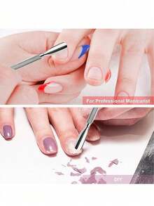 Bộ 4 dụng cụ chăm sóc móng tay hình thìa hai đầu, bằng thép không gỉ, dụng cụ đẩy biểu bì, làm sạch móng, dụng cụ làm móng nghệ thuật, đồ dùng cần thiết cho năm học mới. - A - Xem 4