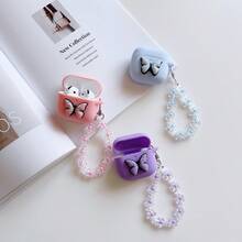 Tương thích với , bao đựng tai nghe Bluetooth có dây đeo hình bướm hoạt hình. - Màu tím  Violet - Xem 2