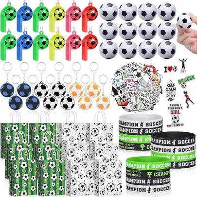 110 piezas/Set Juguetes de fútbol y baloncesto de la Copa Mundial 2026, Set de accesorios de fútbol DIY pulsera, Artículos de animación de fans