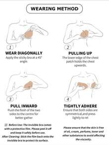 2pcs Silicone Lift Up Invisible Strapless Waterproof Breathable Nipple Cover - Black and White - View 9