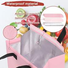 1/5/10个装保温外卖袋、一次性冷藏袋、保温午餐袋、食品杂货袋、冷热饮品外卖袋，适用于外卖、聚会、饮料、野餐、节日等场合。 - 彩色 - 查看 5