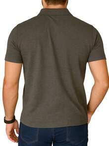 Men's Premium Cotton Polo Shirt, Various Colors - Xám chì - Xem 3