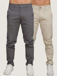 Men's Twill Pants Kit Men's Pants With Lycra Elastane - 冰灰色 - 查看 1