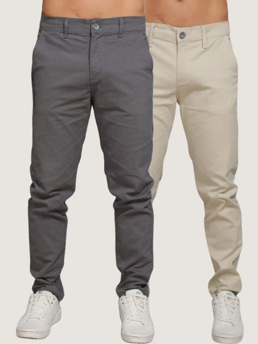 Men's Twill Pants Kit Men's Pants With Lycra Elastane - 冰灰色 - 查看 1
