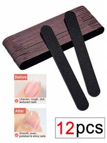 12/6/2 Stück doppelseitige schwarze Nagelfeile (100/180 Körnung), gerade Nagelpolierklotz, hochwertige, nicht abblätternde Nagelpolierklotz, schwarze Sandpapier Nagelpflegewerkzeug und Polierdatei, waschbare doppelseitige Nagelfeile, geeignet für natürliche Nägel und Nagelstudios, anwendbar für Fuß- und Zehenreinigung - Verschiedenfarbig - Übersicht 6