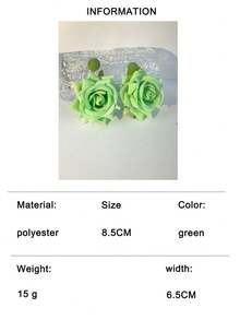 imoli 一对波西米亚风涤纶拉菲草3D玫瑰花耳环,小众礼物,适合女性海滩度假 - 彩色 - 查看 14