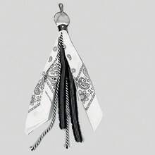 1pc Hip Hop Hiphop Cashew Flower Bandana Waist Chain Pants Hanging Decoration, Unisex Street Fashion Accessory - Black and White - View 14