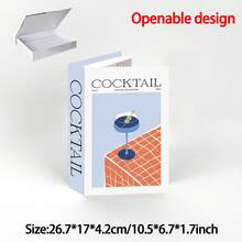 1 pieza Libro decorativo con caja de almacenamiento oculta - Caja de almacenamiento de libro falso, adecuada para mesa de centro, estantería o repisa de chimenea, utilizada para almacenar fotos, recuerdos y control remoto - 1PC - Ver 4