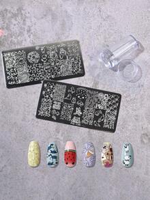 2 tấm dập móng hình động vật hoạt hình, 1 dụng cụ dập móng có nắp đậy, dụng cụ dập móng kèm gạt. - Bạc - Xem 7