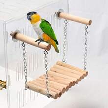 Bird Parrot Ladder Perch Hanging Cage Perch Chewing Parakeet Climbing Toy Wood Ladder For Medium Small Bird - 1pc Training Hoop - View 4