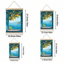 Tranh treo tường phong cảnh Địa Trung Hải, tranh in hình cây chanh ven biển, tranh phong cảnh biển Ý, trang trí theo phong cách thẩm mỹ màu xanh dương, thích hợp để trang trí phòng ngủ, phòng khách hoặc căn hộ, quà tặng cho phái nữ, không bao gồm khung. - Nhiều màu - Xem 9