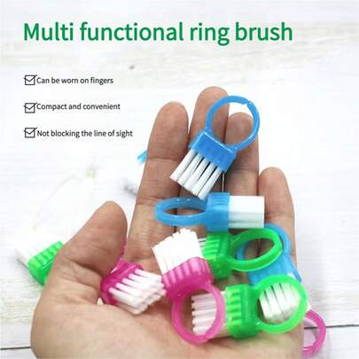 Cepillo de anillo mini práctico de dopamina, cepillo para el polvo de uñas, herramienta universal de cepillo pequeño